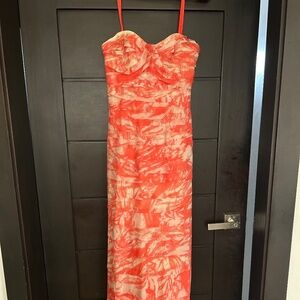 BCBG maxi wedding guest dress